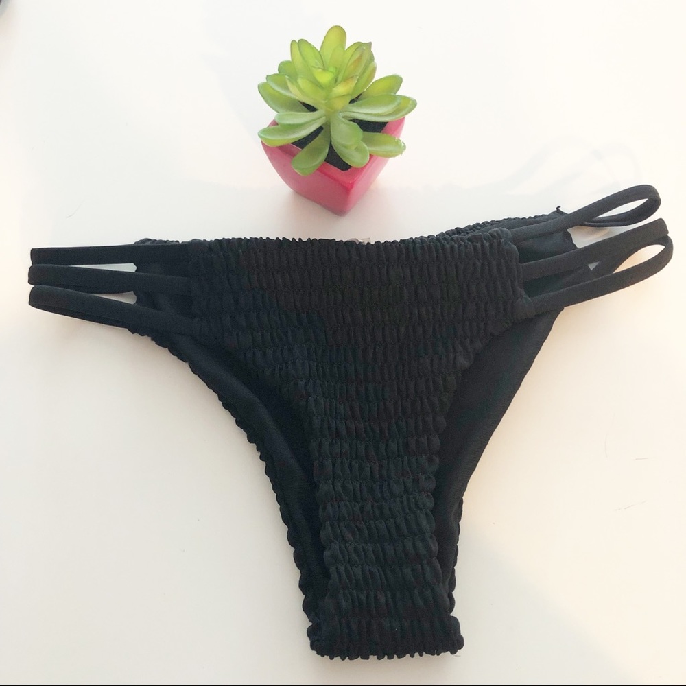 ZARA Black Bikini Bottom with Lattice Sides
